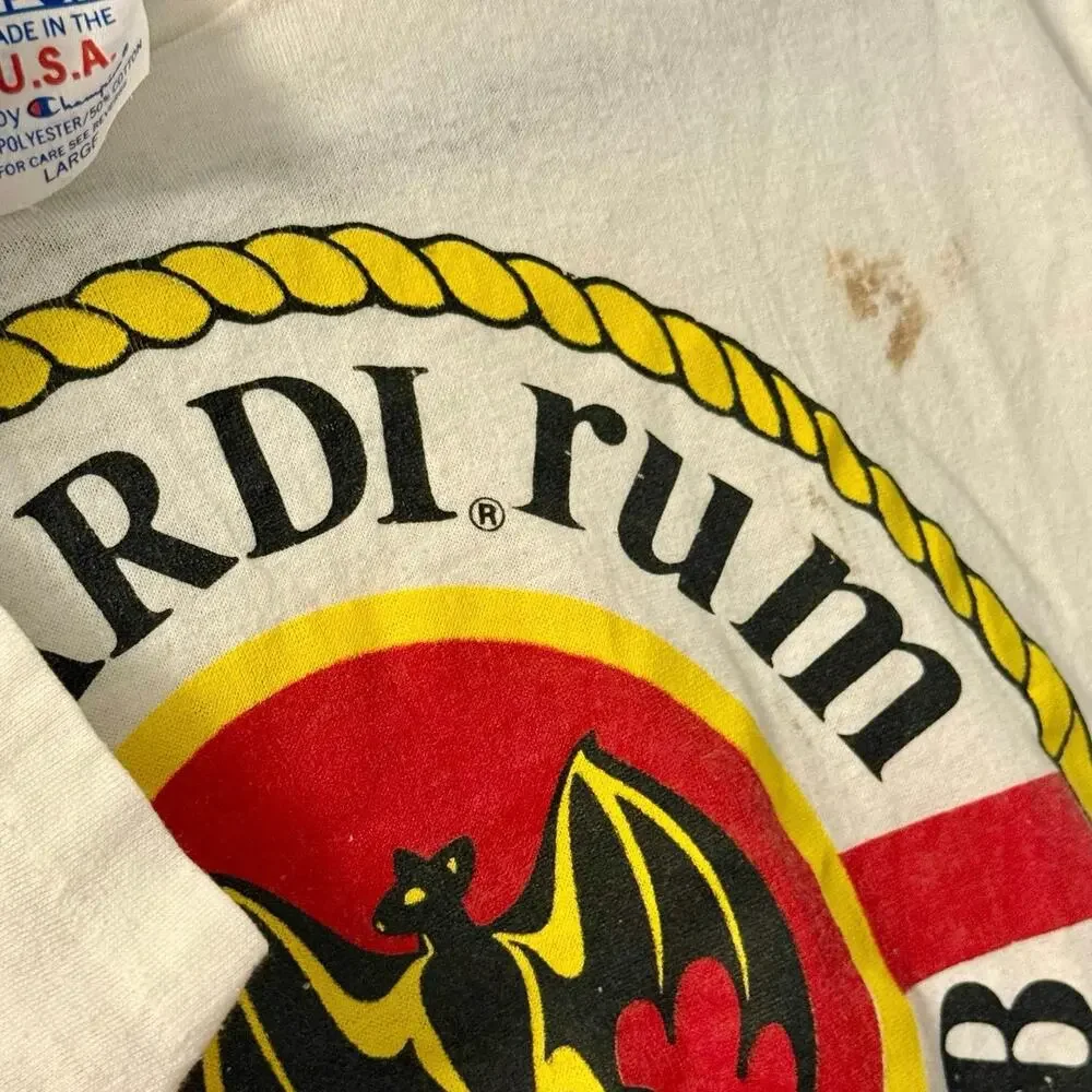 Vintage 80s Bacardi Rum Beach Club 1987 Liquor Promo Single Stitch Shirt Adult L - Picture 4 of 4